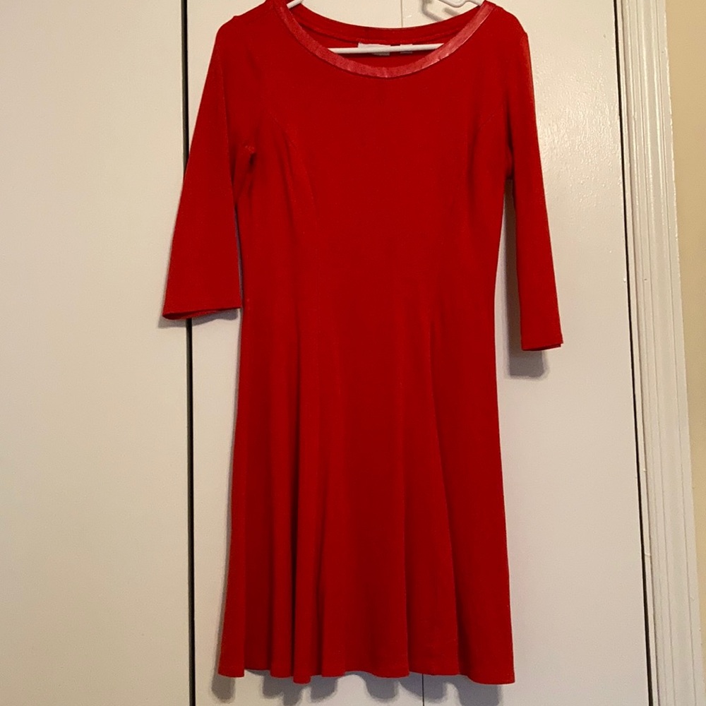 Orange Cotton Flare Dress from New York & Co